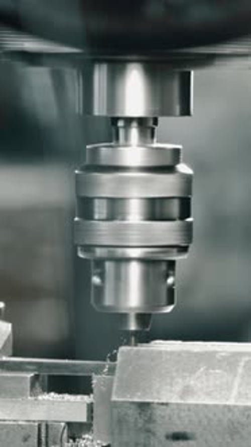 Precision drilling machine in operation at industrial workshop