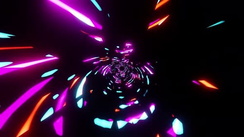 Random Painted Neon Lights Purple Blue And Red Vj Loop