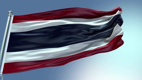 Realistic Waving Flag of Thailand