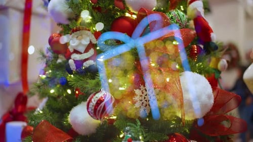 Festive Holiday Decorations Bright Christmas Scene with Toys Cozy Shop Decorated for Christmas