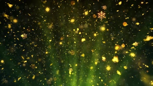Golden Snowflakes Falling Particle Christmas Background Animation