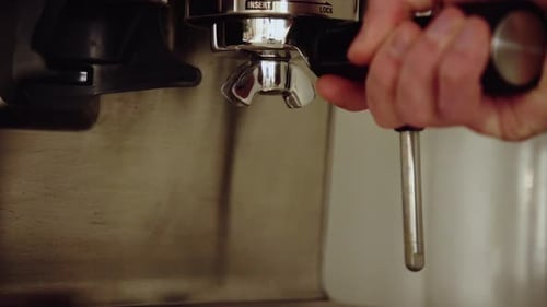 Making Coffee with Espresso Machine at Home