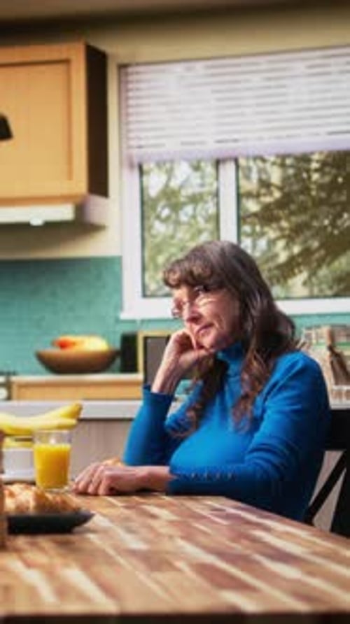 Vertical Video Senior Wife Looking Exasperated and Disengaged As Husband Talks