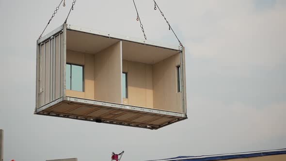 Modular Home Installation Process by Crane, Industrial Stock Footage ft ...