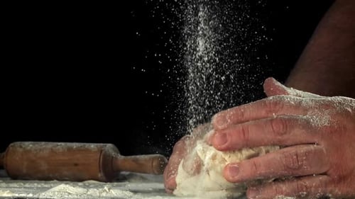 The Dough is in the Hands of the Chef Filmed on a Highspeed Camera at 1000 Fps