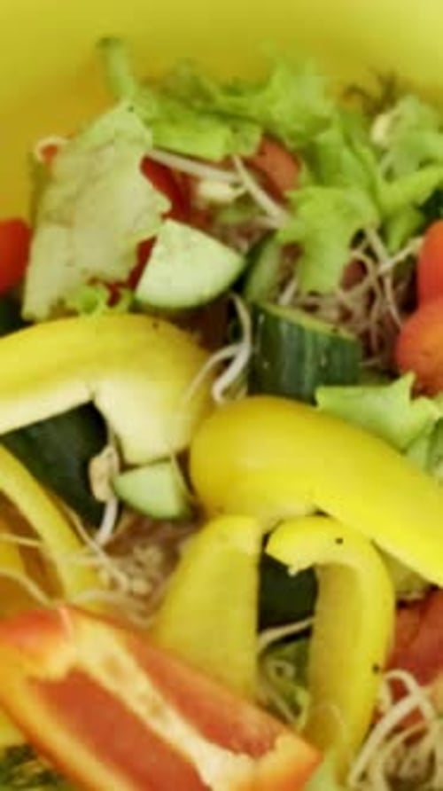 Fresh Salad with Leafy Greens and Colorful Vegetables