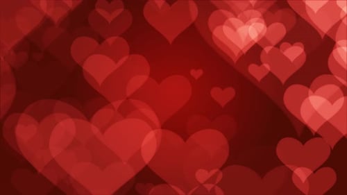 Romantic Red Hearts Particle Background Loop