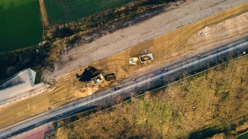 Making New Asphalt at Road Construction