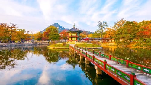 Time lapse of Gyeongbokgung Palace in Seoul City,South Korea