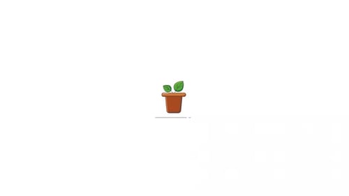 Flat Design Animation of Plant Growth in a Pot