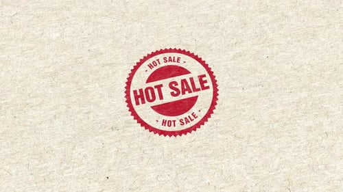Animated Red Hot Sale Stamp on Textured Paper