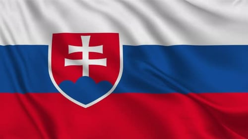Slovakia National Flag Waving Seamless Loop
