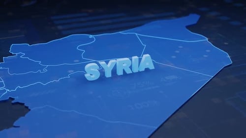Syria Map Digital Futuristic Business Display