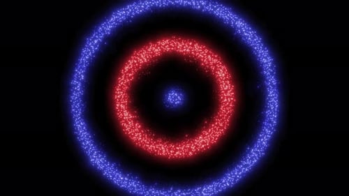 Circle Made With Colorful Digital Particle, Circle Shape Animation Particle, Digital Circle Shape On