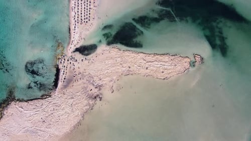 Balos Beach and Lagoon with Tourists ,Crete, Greece