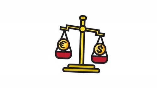 Icône d'échelle financière animée. Vidéo en boucle fluide avec canal alpha sur fond transparent