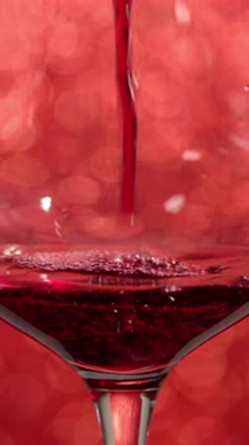 Red Wine Being Poured into Glass Close Up