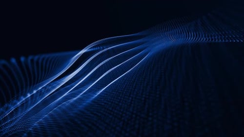 Abstract Futuristic Blue Particle Waves Motion Background