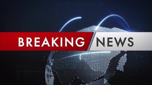 Breaking news banner in front of a digital globe network