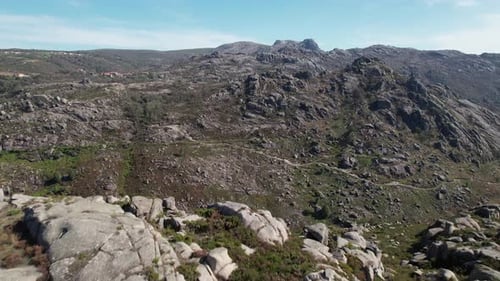 Flying Over Stunning Mountain Rocks