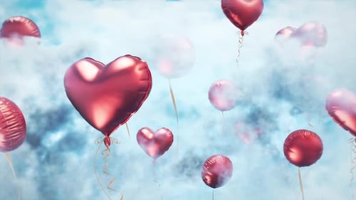 Luftballons-Hintergrund mit Liebe zum Valentinstag