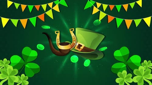 St. Patrick's Day Festive Background with Lucky Charms