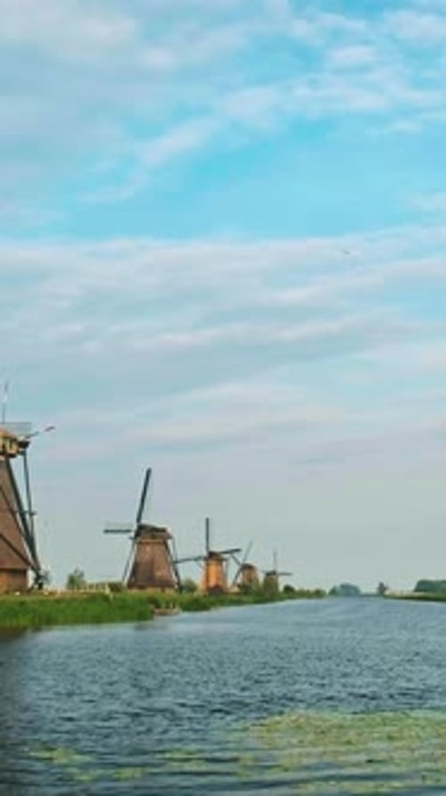 Windmills at Kinderdijk in Holland Netherlands