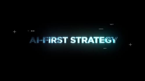 Futuristic AI First Strategy Digital Text Reveal