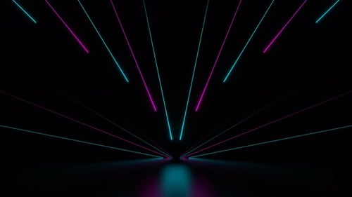 Pink And Cyan Bright Neon Stripes Background Vj Loop In 4K