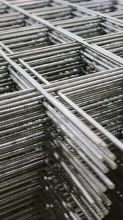 Reinforcing Mesh Stack Close Up Vertical Shot