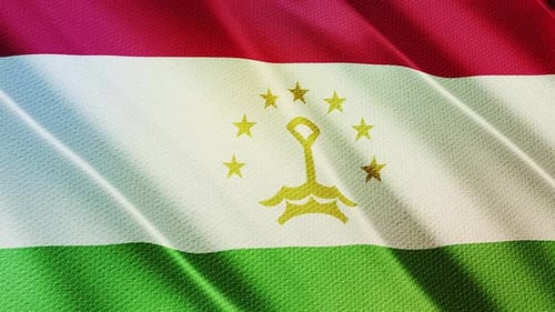 Realistic Waving Tajikistan Flag Background Animation