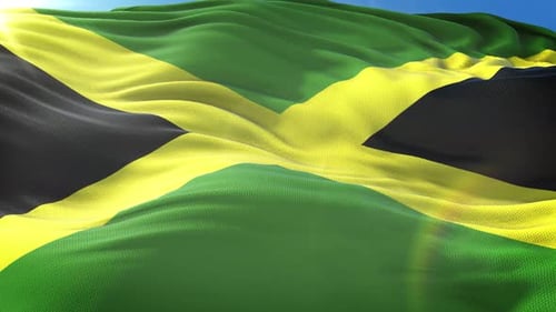 Realistic Waving Jamaican Flag Loop