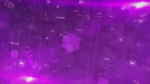 Animated Science Data Chemical Elements Technology Background