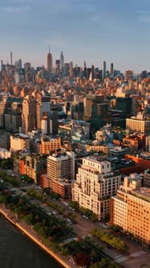 Amazing New York panorama from the point above the Hudson River.