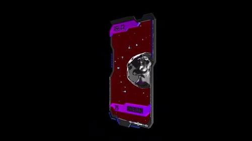 Animated Futuristic Sci-Fi Data Card with Rotating Element