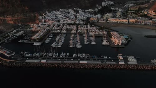 Puerto de Mogan harbor at sunset, Gran Canaria