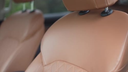 Light Brown Leather Seats Inside a Car