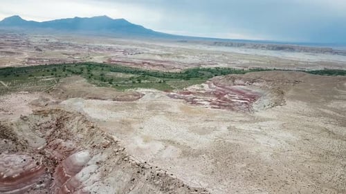 Utah Desert USA, Aerial View on Strange Sandstone Hills and Canyon Near Hanksville