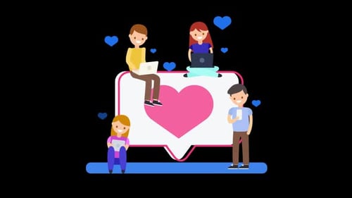 People Using Social Media Alpha Channel