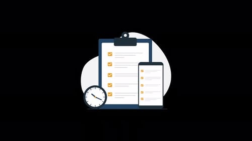 Vídeo de animação do conceito de compilação de tarefas - transparente