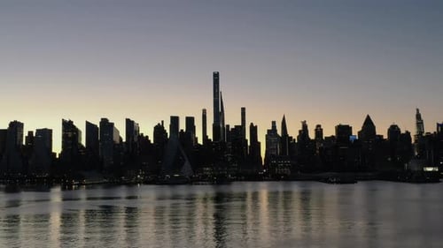 New York Skyline Silhouette Sunrise