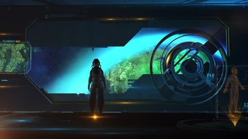 Astronaut In Front Of The Opening Porthole 4K