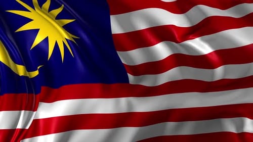 Waving Flag of Malaysia Seamless Loop Animation