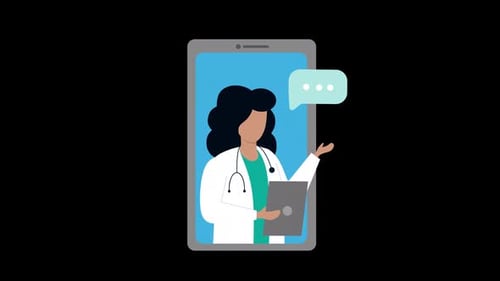 Animation für Online-Videoanrufe im Gesundheitswesen in HD auf Alpha