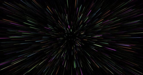Futuristic Colorful Light Streaks Warp Speed Effect Background