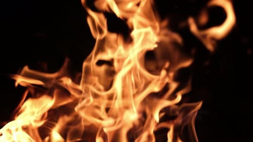 Slow motion fire flame