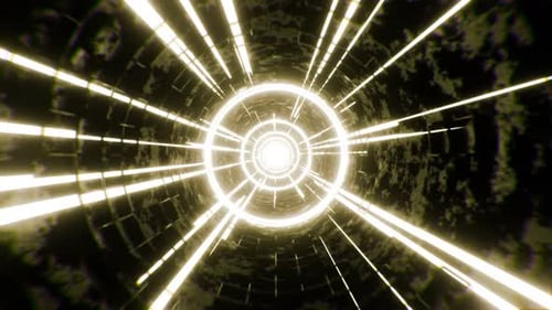 Glowing Futuristic Digital Tunnel Animation