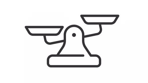 Creative thin line black animation of weight scale icon