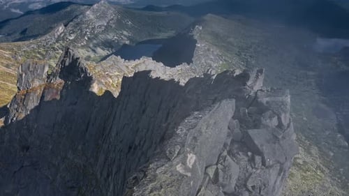 Aerial View of a Mountain Range