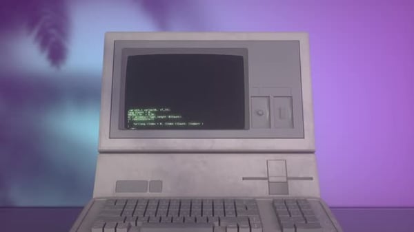 Old Computer Terminals Showing Programming Code on CRT Monitors ...